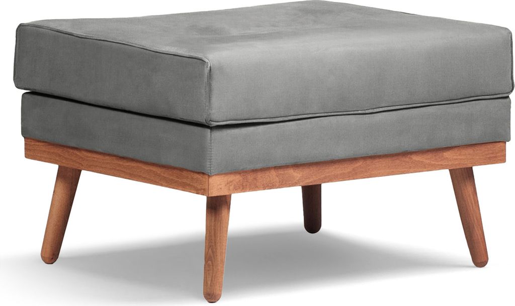 Klematisar Gepolsterter Pouf Hocker 60x74 cm auf Holzbeinen, Möbel im skandinavischen Stil, Ergänzung zum Sofa