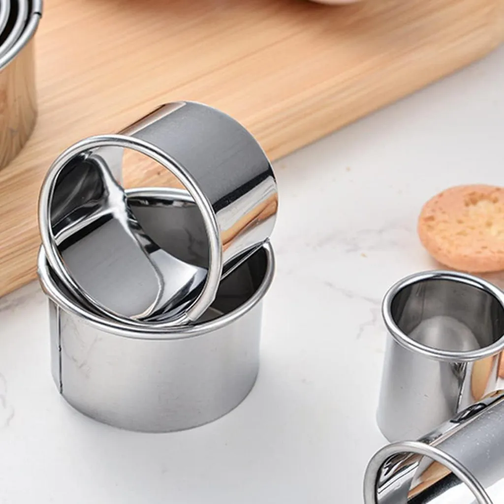 Set 12 Stampini Rotondi Inox per Pasticceria e Fai Da Te Cucina - 5