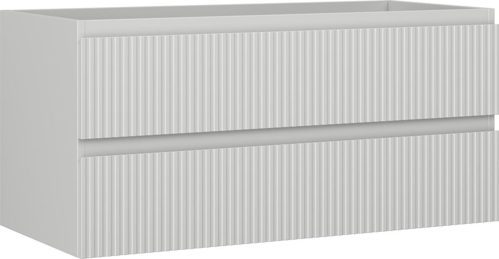 Mexen Rivel Badezimmerschrank für Waschtisch 100 cm, 2 Schubladen, geriffelt, graumatt - 91A20-10047-2-BFF62