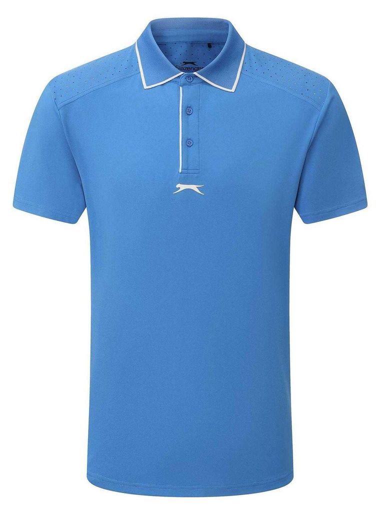 Slazenger - Poloshirt für Herren, Performance, Regulär, kurzärmlig GT14460 (L) (Blau)