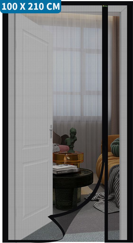 Sekey 100×210 cm Fliegengitter Tür lamellenvorhang Balkontür Insektenschutz ohne Bohren Magnet für Seitliches Öffnen, Fiberglas, Gegen Katzenk...