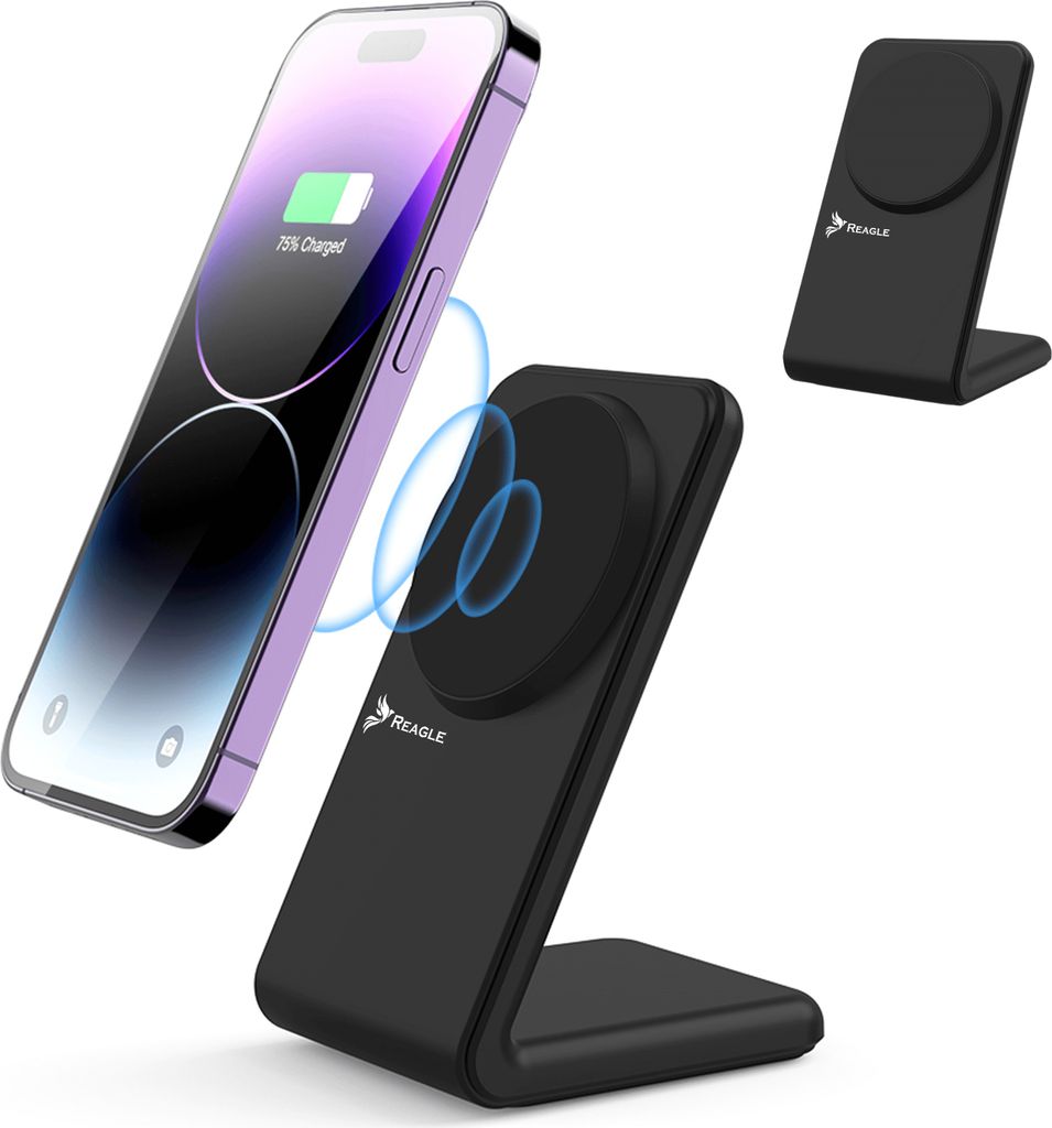 Kabellose Induktives Drahtloses Ladegerät 2In1 Magsafe Qi 15W Wireless Ladestation Kompatibel Mit Iphone 16, 15 Airpods Reagle