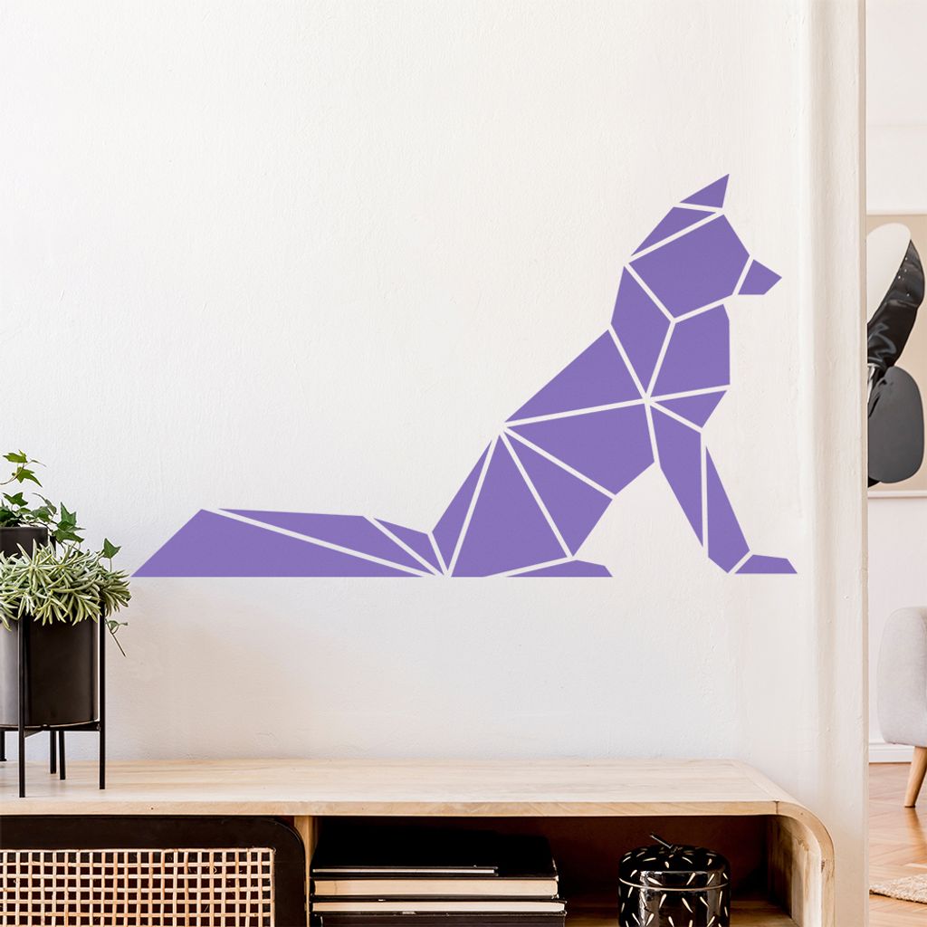 Papierfalten Fuchs Wandtattoo Wandaufkleber Wall Sticker - Dekoration, Küche, Wohnzimmer, Schlafzimmer, Badezimmer