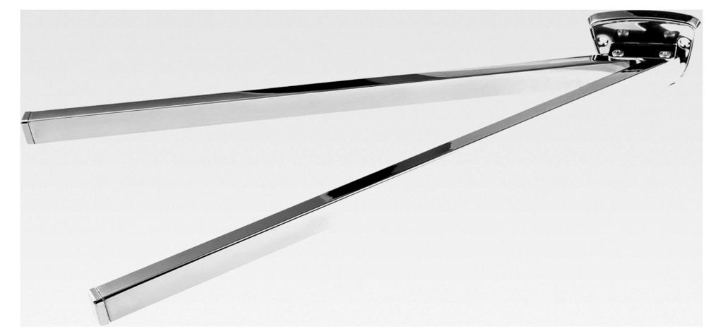 Handtuchhalter - 420 mm lange Stange - Zwei schwenkbare Arme - Kantiges Design - Aus Edelstahl - Verchromt / Klebehaken / Handtuchhalterung für Ba...