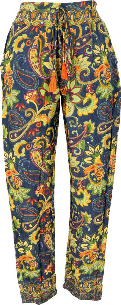 Schmale Hose, Bleistifthose, Seidig Schimmernde Sommerhose - Blau, Damen, Polyester, Größe: M