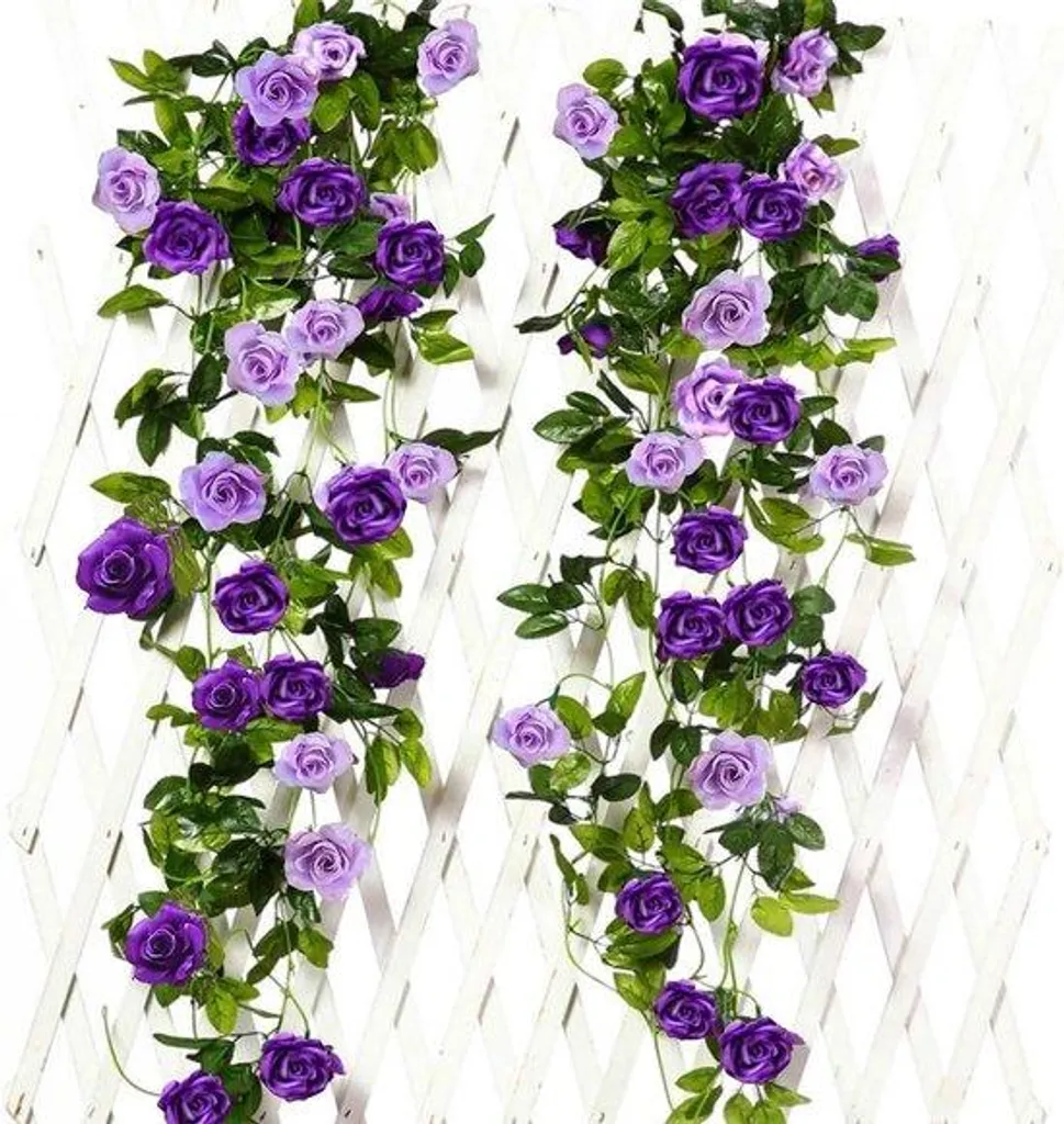 Vrilles de Glycine Violette en Soie pour Décoration Murale de Mariage