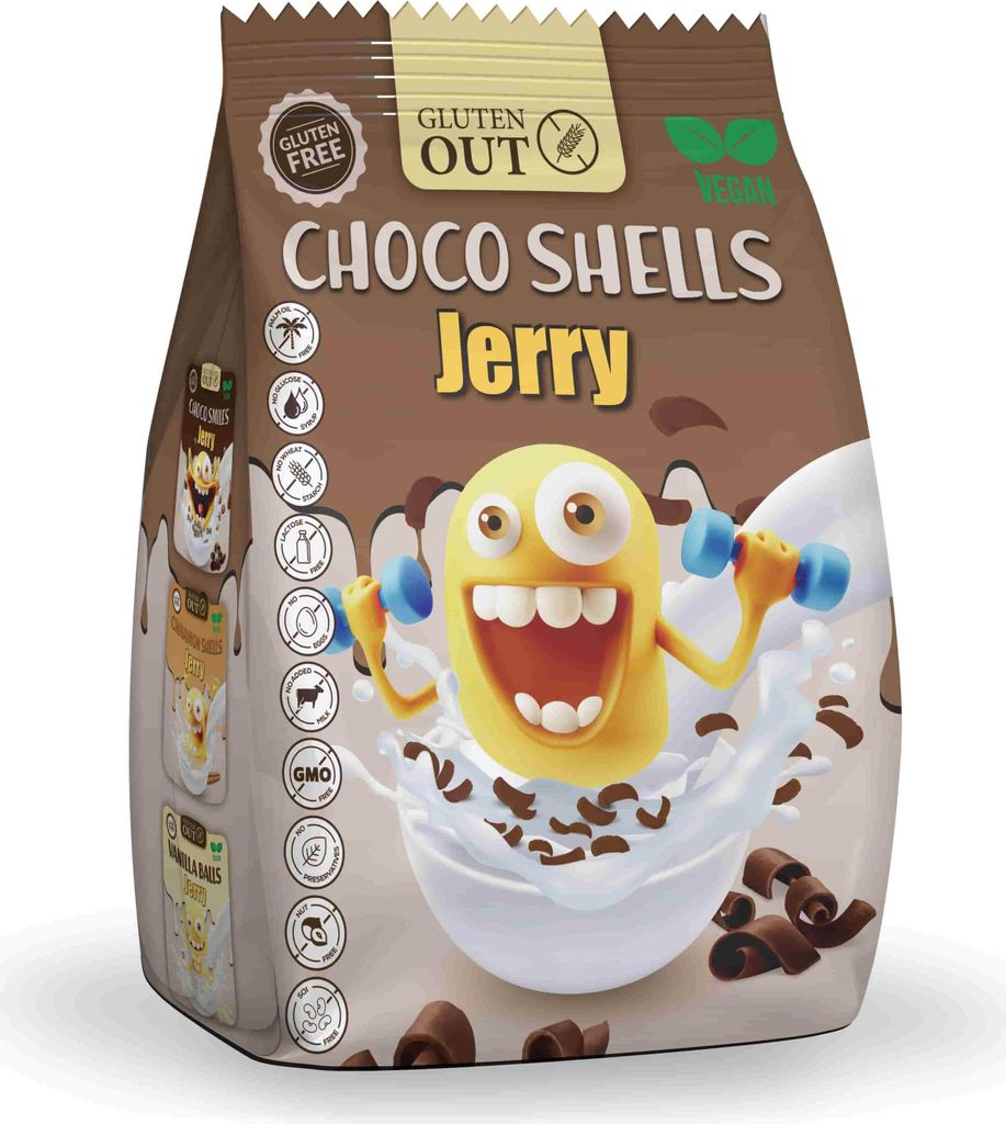 Nerano Choco Shells Jerry Breakfast Cereal Bezglutenowe Zdjęcie produktu 