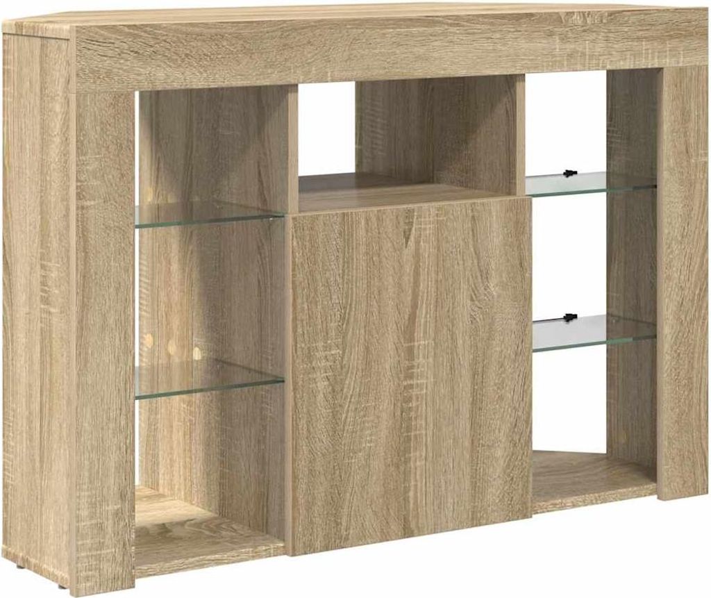 vidaXL Meuble TV d'angle LED Chêne Sonoma 100x40x68cm Image du produit 