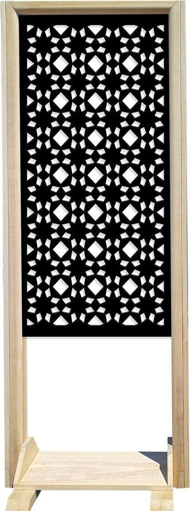 PSYCHEDELIC – Raumteiler – Modulierbarer Paravent – 70x190 cm – aus Holz und PVC schwarz