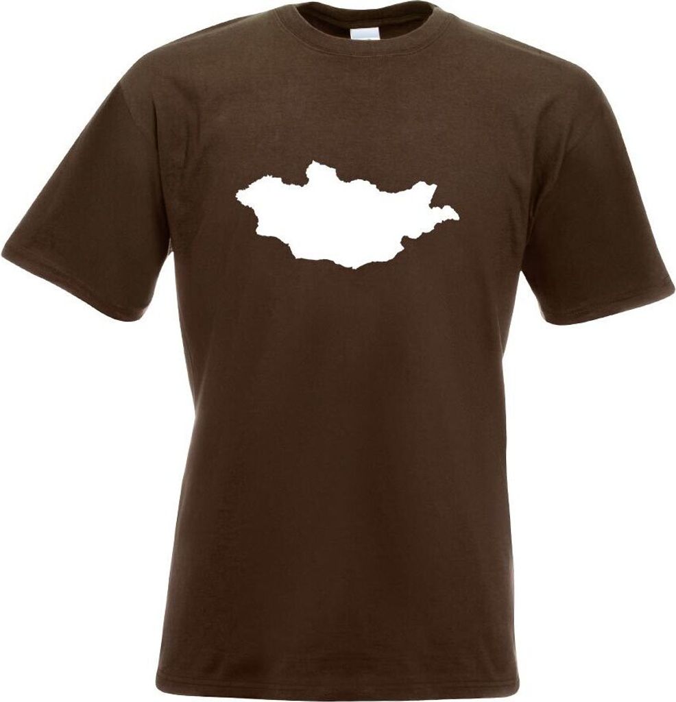 Kiwistar - T-Shirt - Chocolate - Mongolei Umriss Kontur Herren Funshirt Bedruckt Design Sprüche Spruch Motive - mit Motiv Bedruckt - Funshirt Desi...