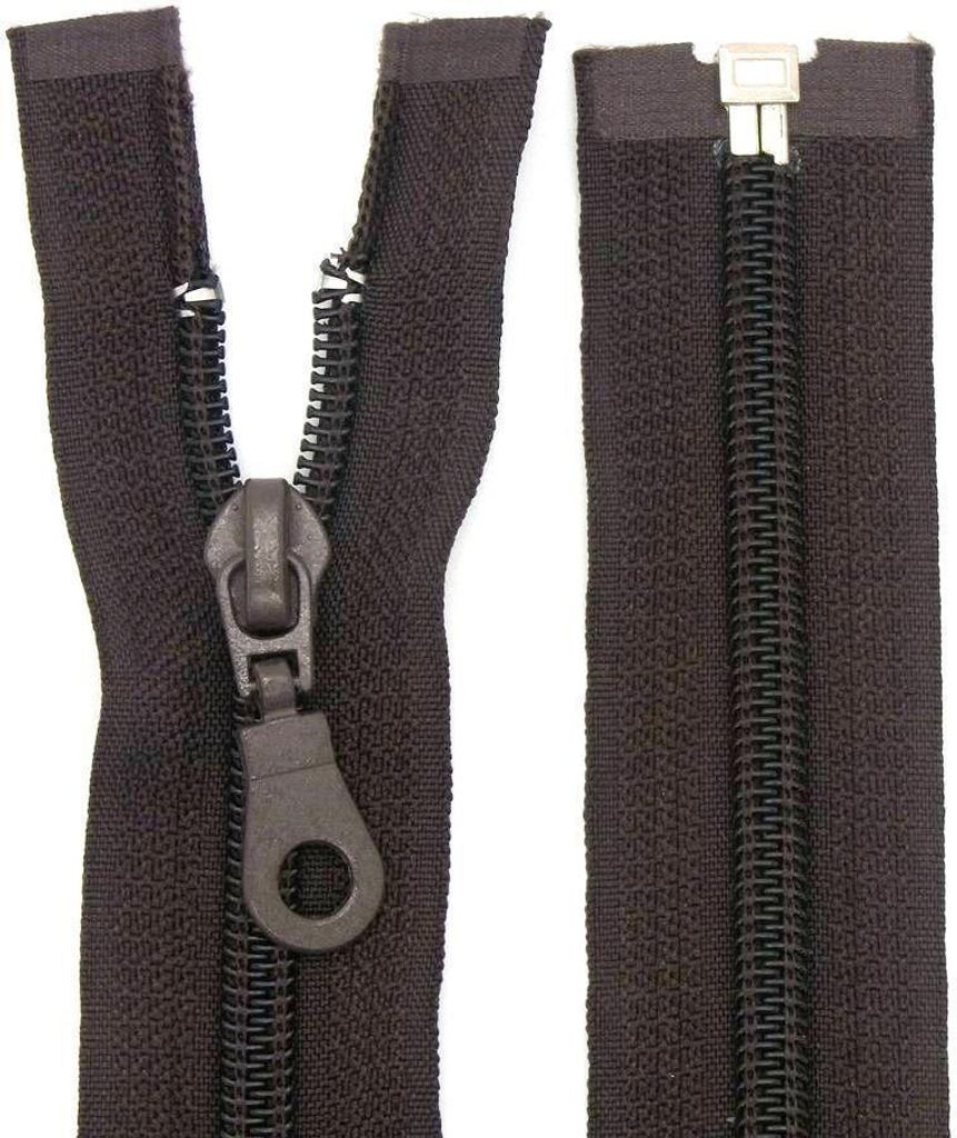 Reißverschluss Nylon 6mm teilbar 85 cm Braun