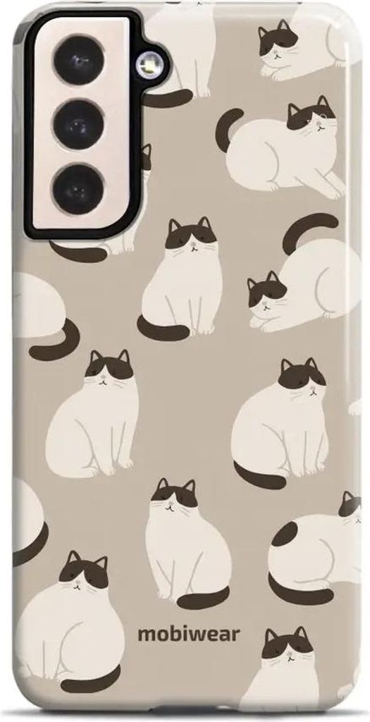Handyhülle für Galaxy S21 Plus, Mobiwear Elite Pro, Kaffe Miau
