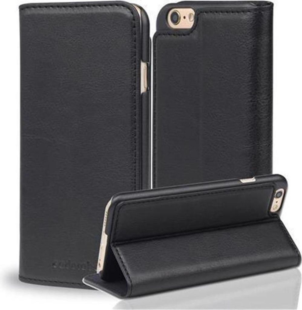 Cadorabo Schutzhülle für Apple iPhone 6 / 6S Hülle in Schwarz Case Handyhülle Schutzhülle Book Etui Cover