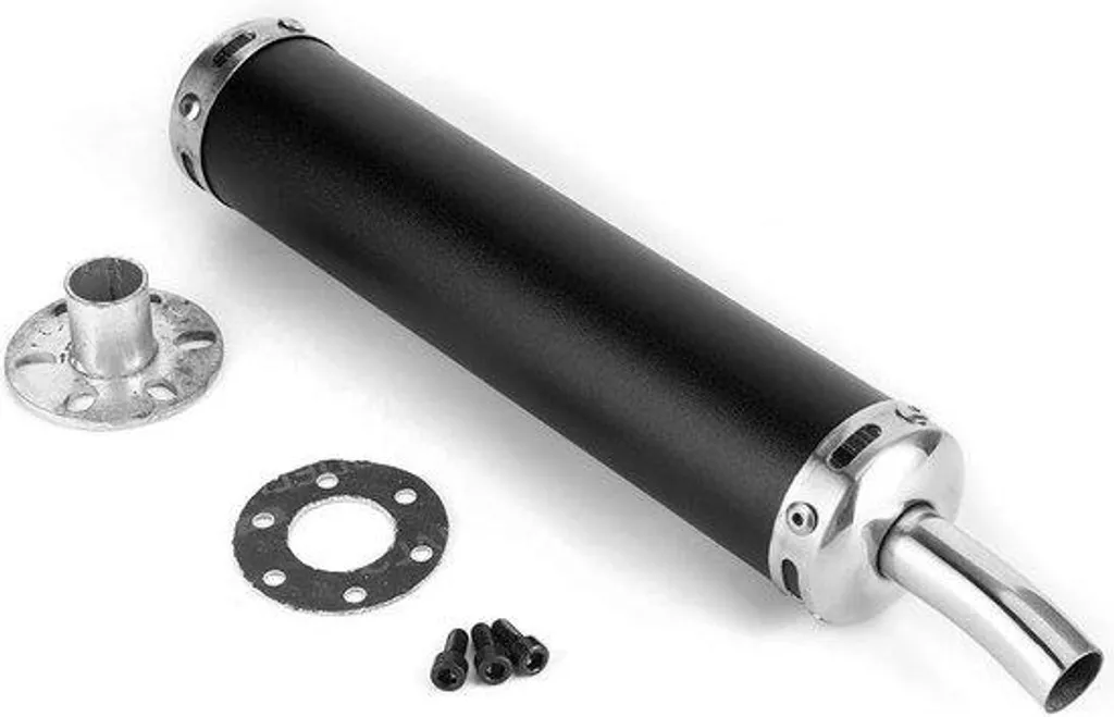 Pot d'échappement silencieux 20mm noir inox pour moto et scooter 2T