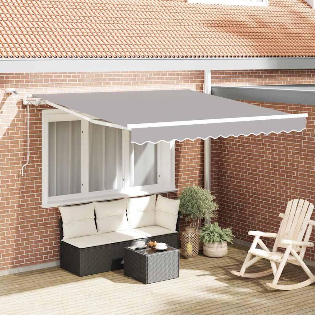 Maison Exclusive - Einziehbare Markise Hellgrau 300 x 250 cm Polyester und Metall