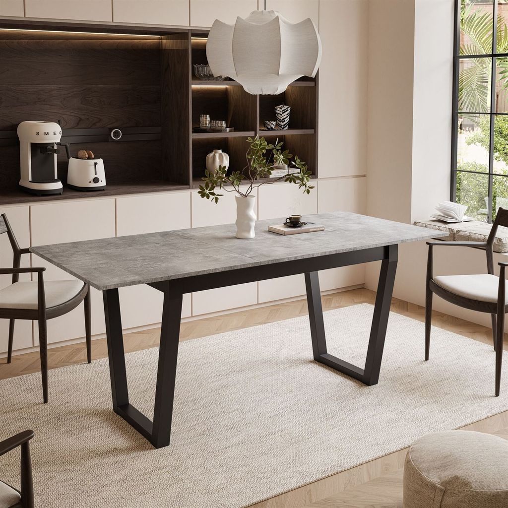 ARTON II ausziehbarer Tisch 140 cm, Schwarze Metalbeine V, Produktbild 