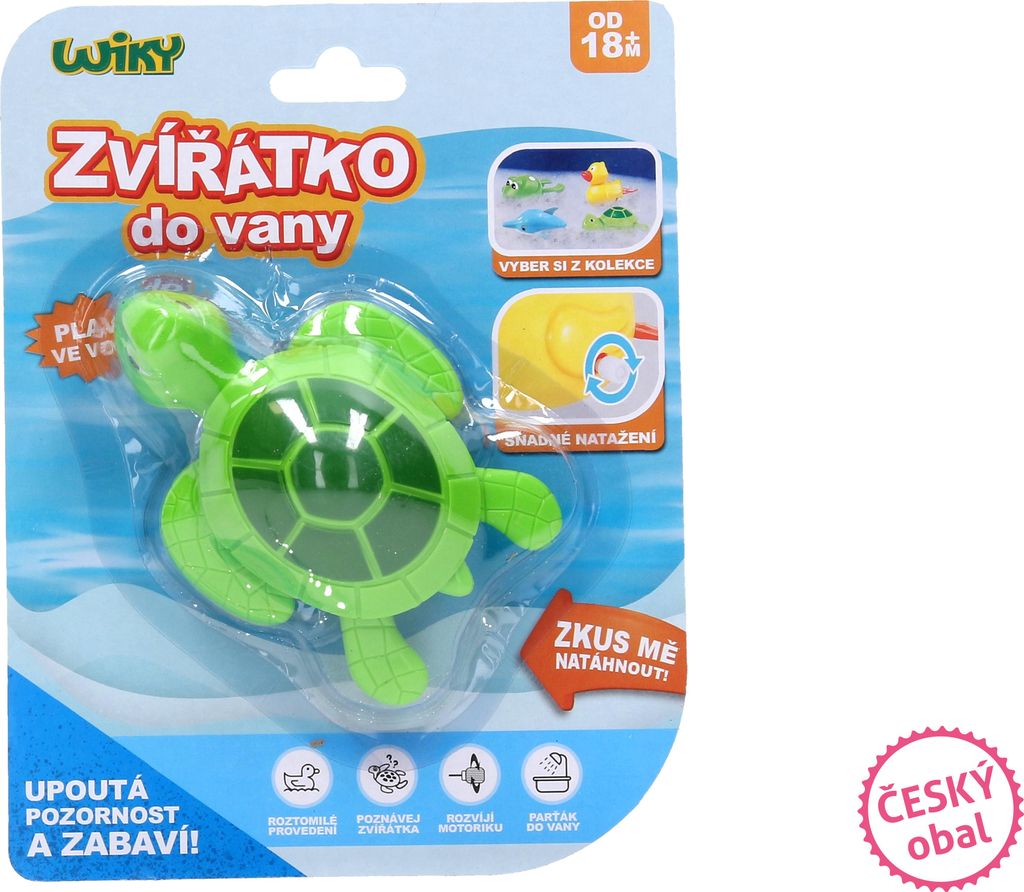 Aufziehbare Schildkröte für die Badewanne, 10 cm – tschechische Verpackung