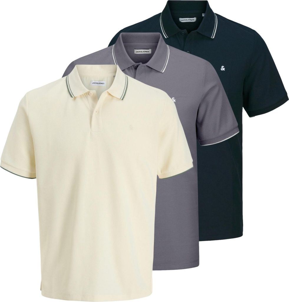 Jack & Jones Poloshirt Austin Kurzarmshirt im Dreierpack