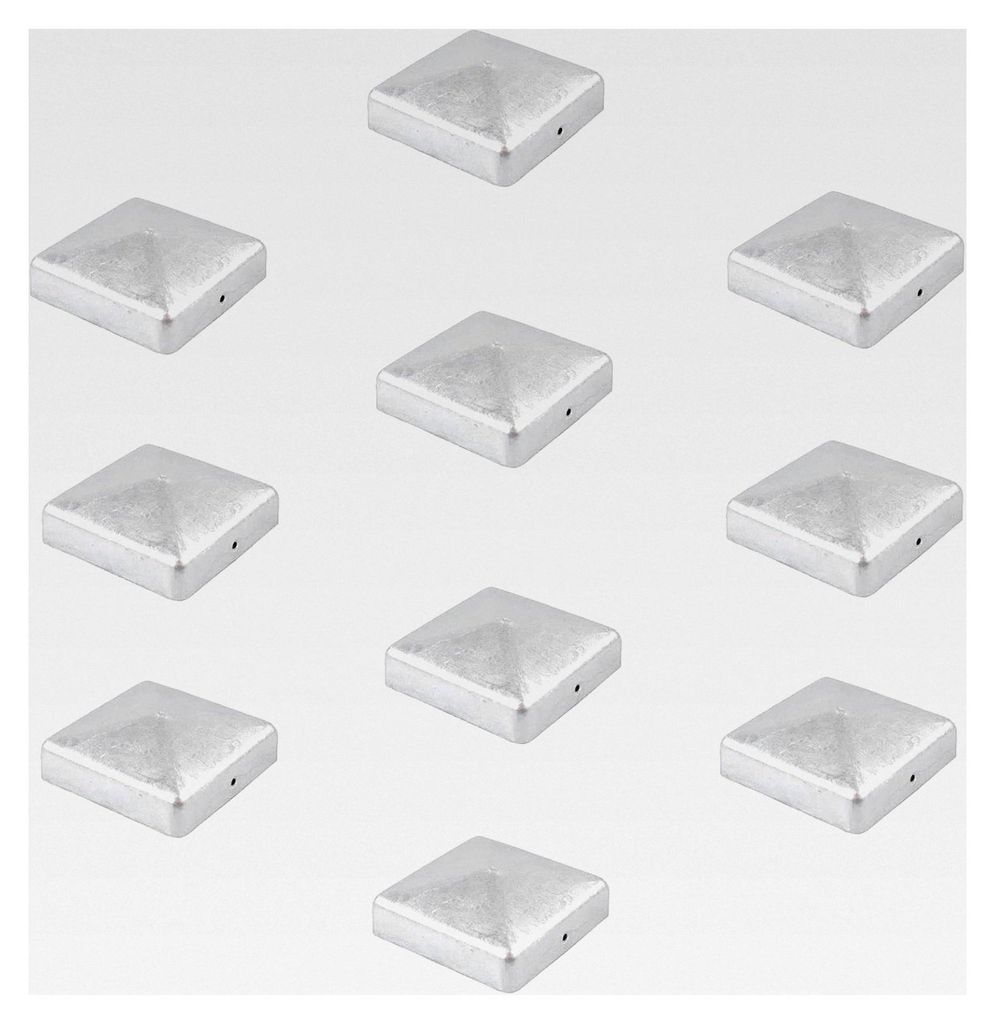 10 Stück verzinkte Pfostenkappen Abdeckkappen Kugel 71 mm 7x7 cm