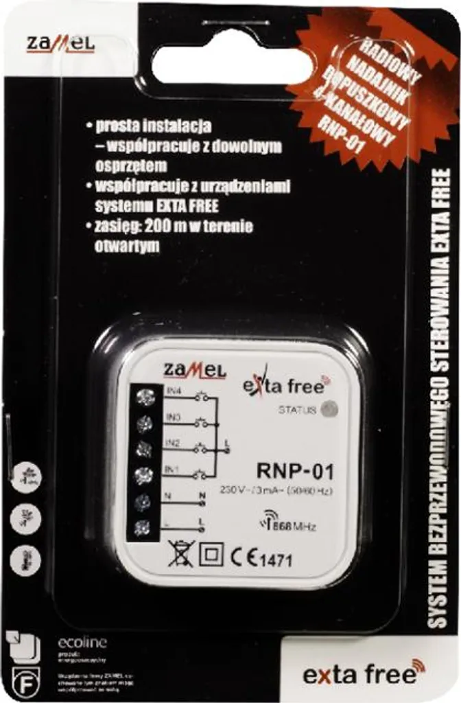 Commande sans fil pour éclairage et volets RNP-01 Zamel 4 canaux radio