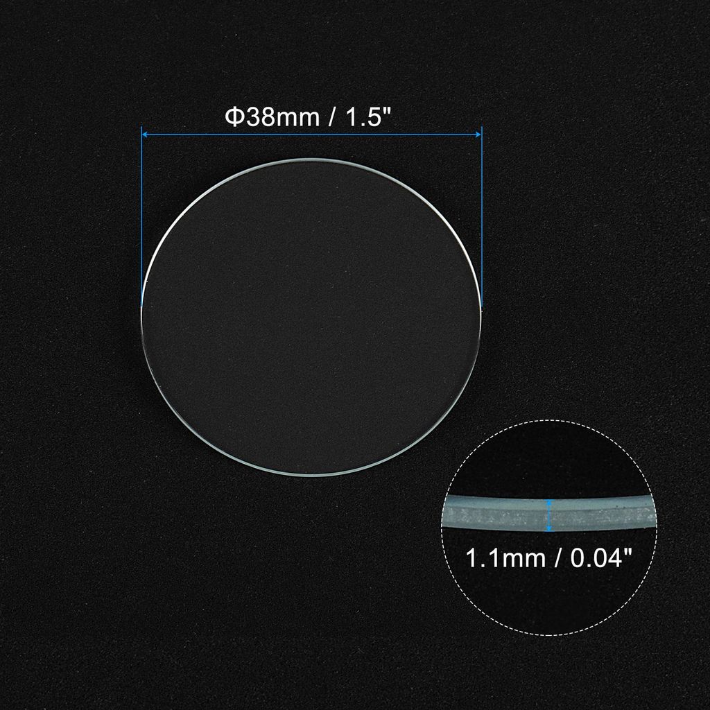 12 Stš¹ck Uhrenglas 38mm x 1,1mm (? *Dicke) Runde Flache Uhr Kristalllinse Glas, Uhrengl?ser Ersatz Brille Uhren Gesicht Kristalle Linse Werkzeug...
