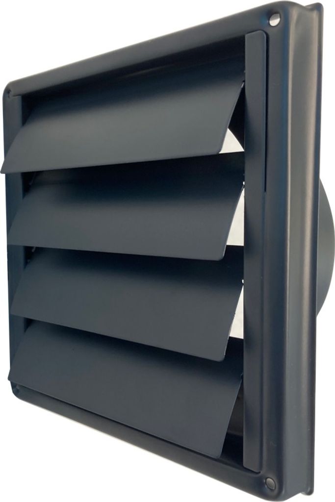 Außenverschlussklappe Edelstahl schwarzgrau RAL 7021 DN 100 Produktbild 