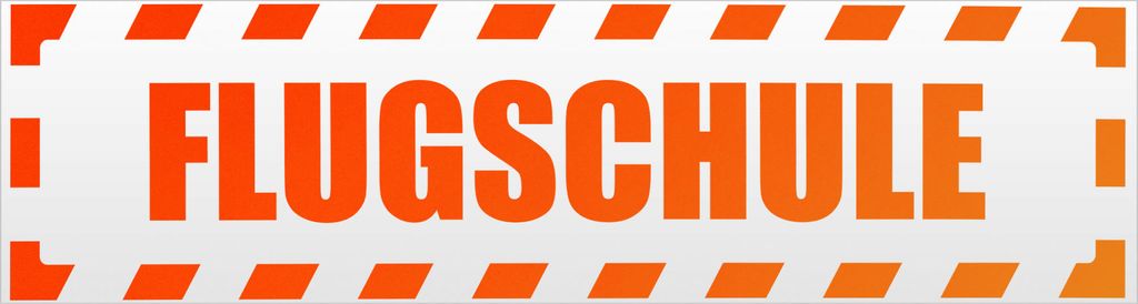 Kiwistar Flugschule gestreift Magnetschild Schild magnetisch - 30cm Neonorange - Magnetfolie für Auto PKW Kfz