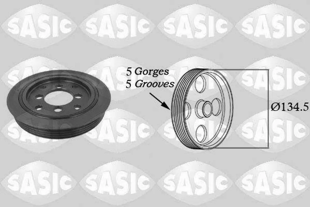 Poulie de vilebrequin SASIC 9001815 compatible Fiesta OE 1005817