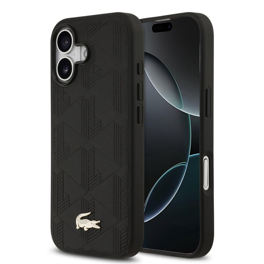 Etui iPhone 17 Lacoste sztuczna skóra czarna logo krokodyl Zdjęcie produktu 