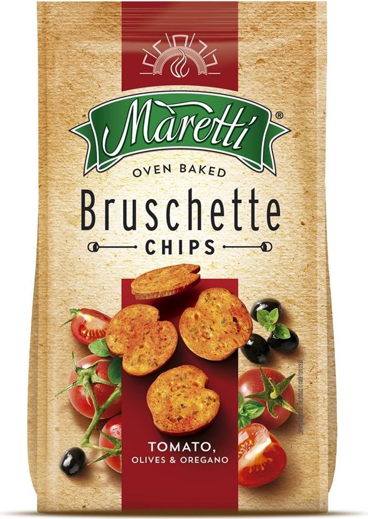 Maretti Bruschette chipsy s příchutí rajčat, oliv a oregana Obrázek produktu 