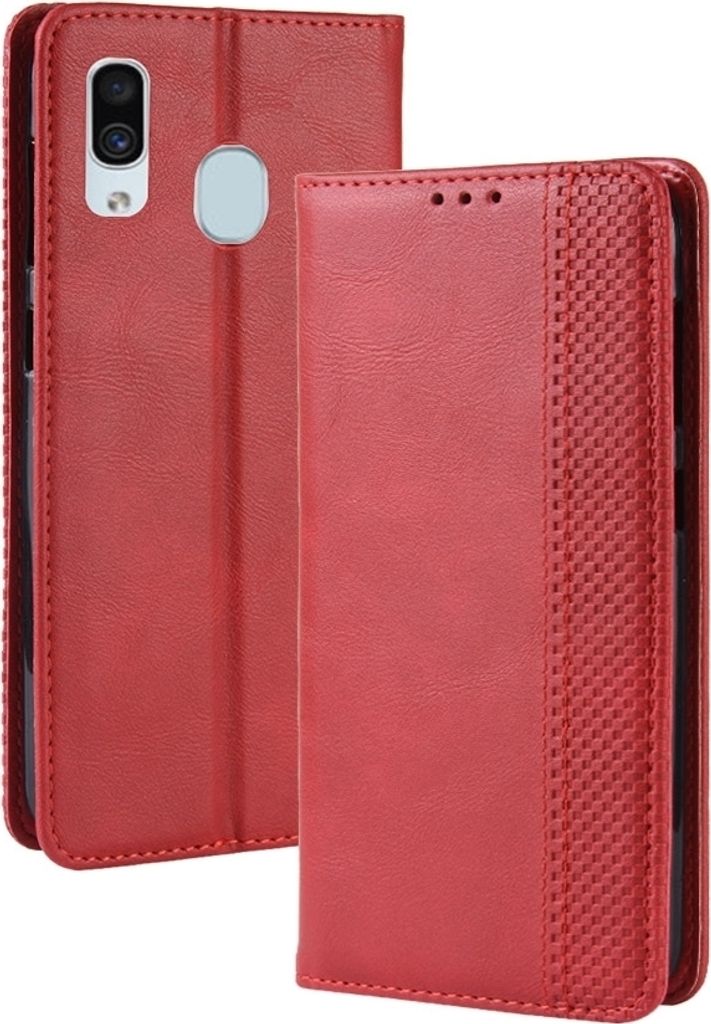 Mobigear Sensation Samsung Galaxy A20e Hülle Klapphülle Geldbörse - Rot