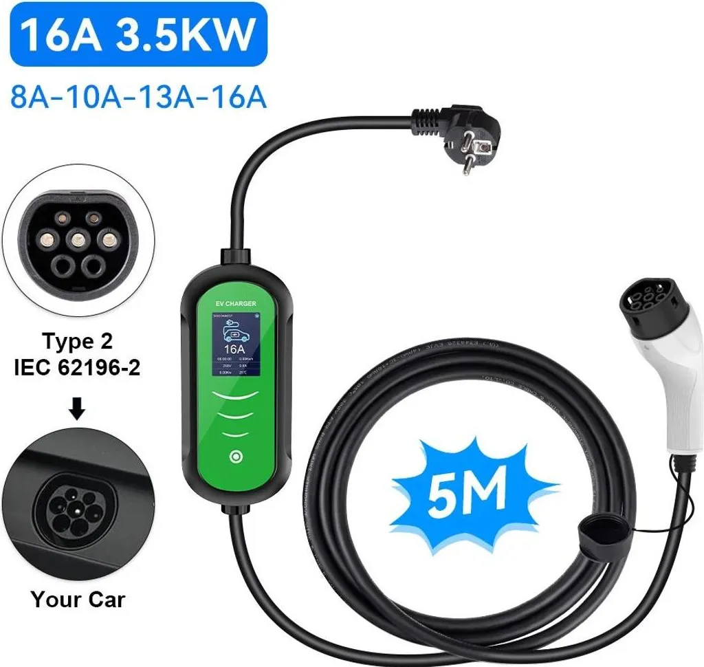 Chargeur Type 2 sécurisé pour éviter les pannes de batterie EV 16A