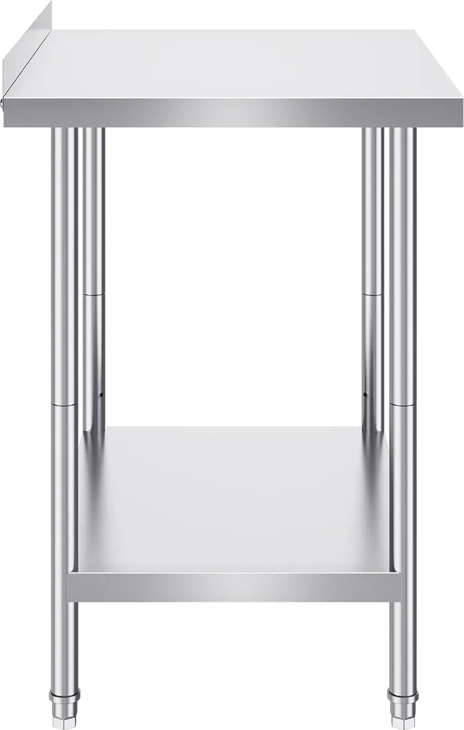 Table de Préparation Culinaire Métallique 60x76 cm avec Pieds Réglables
