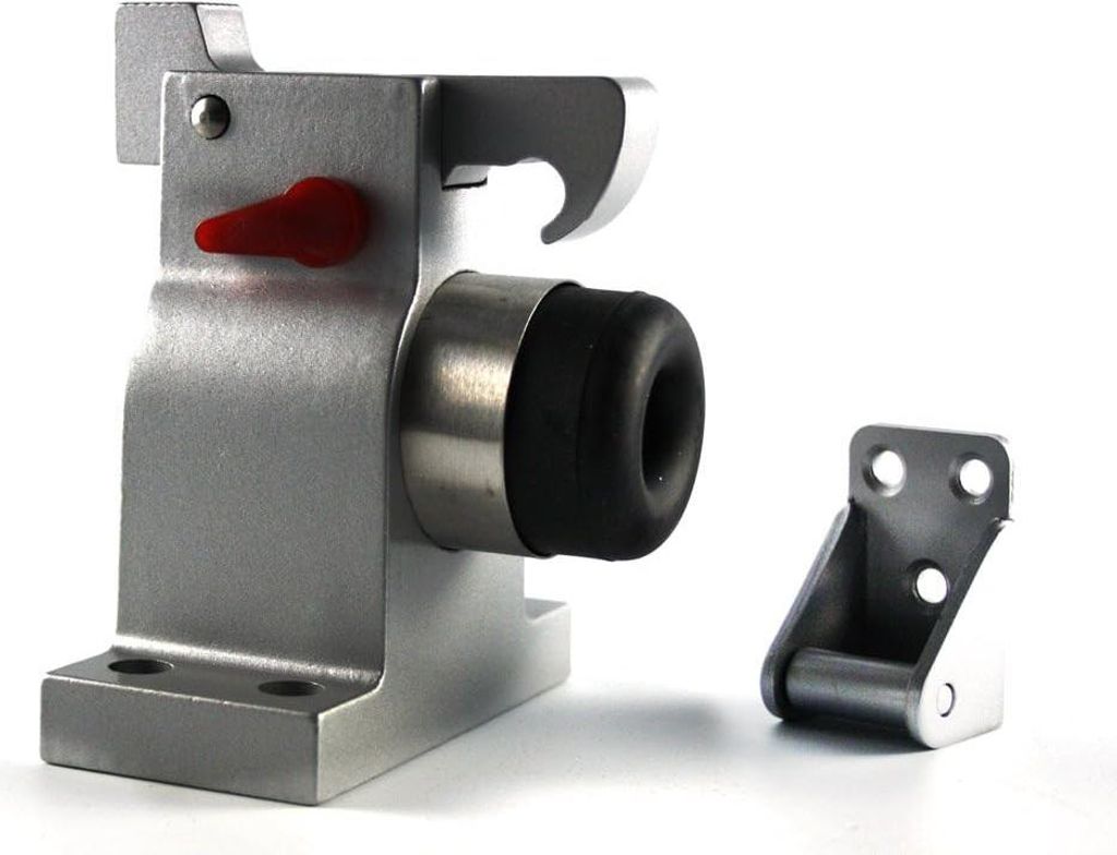 Türstopper grau massiv Aluminium Gusseisen Bodenmontage mit Verriegelung - TS-83030 - robuster Türstopper für zusätzliche Sicherheit