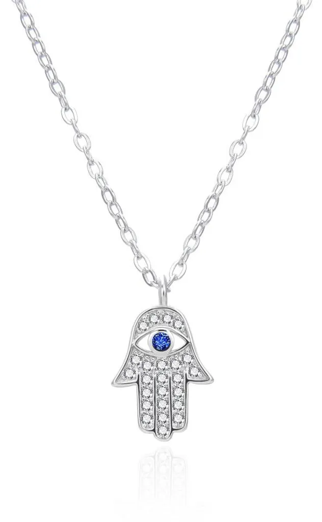 Pendentif main de Fatima en argent massif avec chaîne fine ajustable