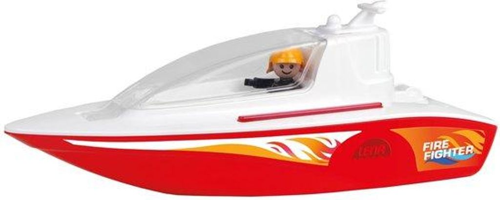 Lernfahrzeug für Jungs und Mädels mit offenem Cockpit und Figur des Feuerwehrmanns
