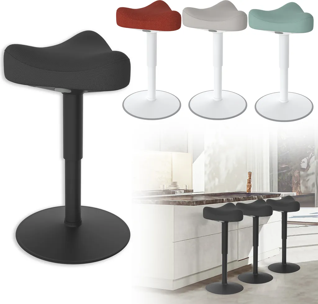 Tabouret ergonomique XMTECH orange réglable 47-65 cm, assise triangle