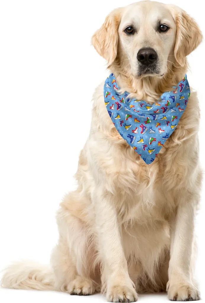 ABAKUHAUS Pattini da ghiaccio Bandana per animali domestici, Scarpe invernali colorate, 55x55 cm, Pale Sky Blue Multicolor