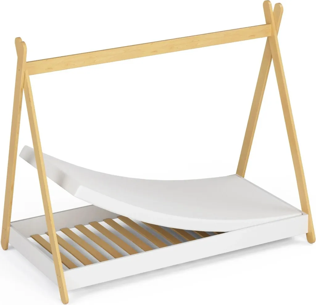 Lit junior 160x80 cm complet GEM avec matelas blanc confortable