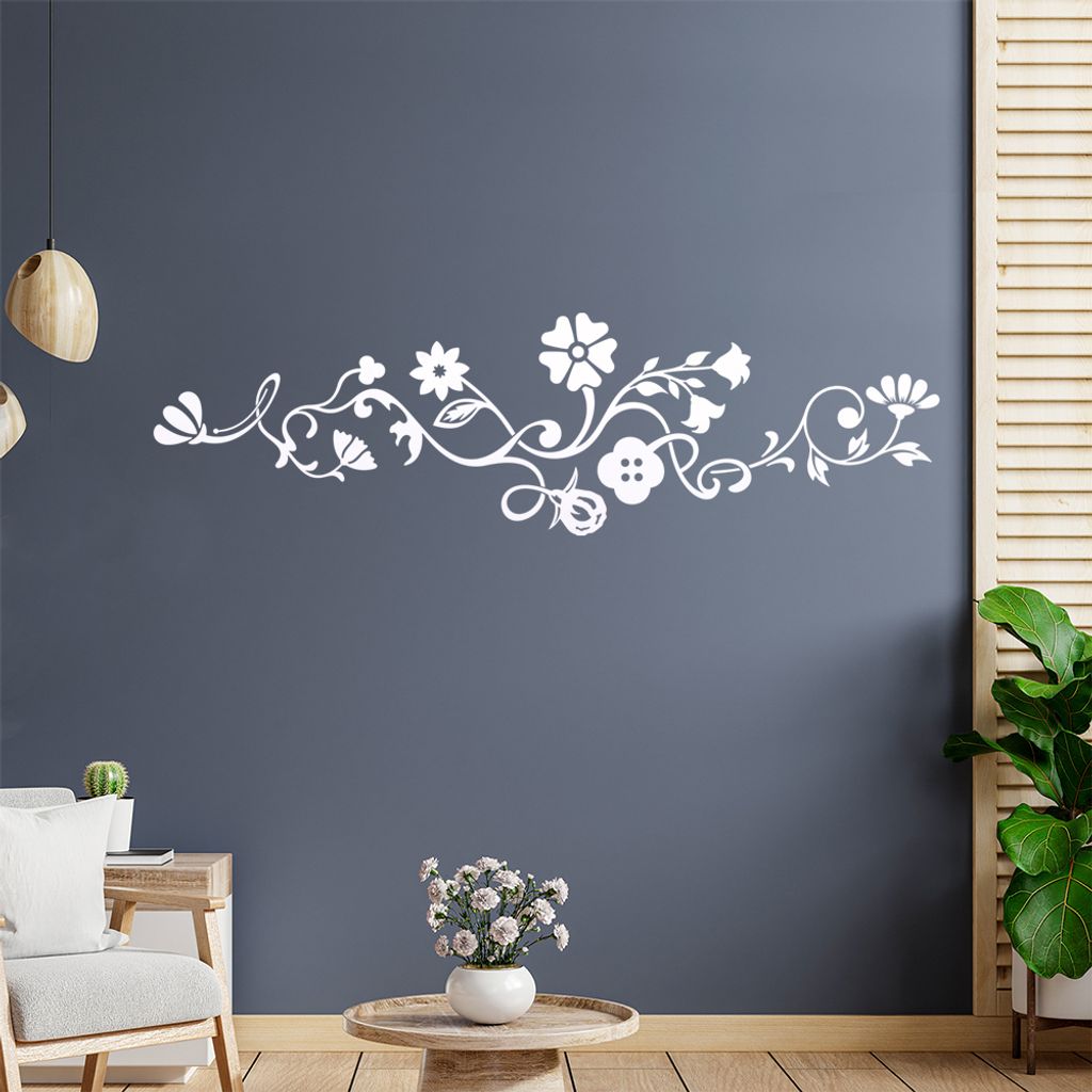 Glöckchen - Blüten - Tribal Wandtattoo in 6 Größen - Wandaufkleber Wall Sticker - Dekoration, Küche, Wohnzimmer, Schlafzimmer, Badezimmer