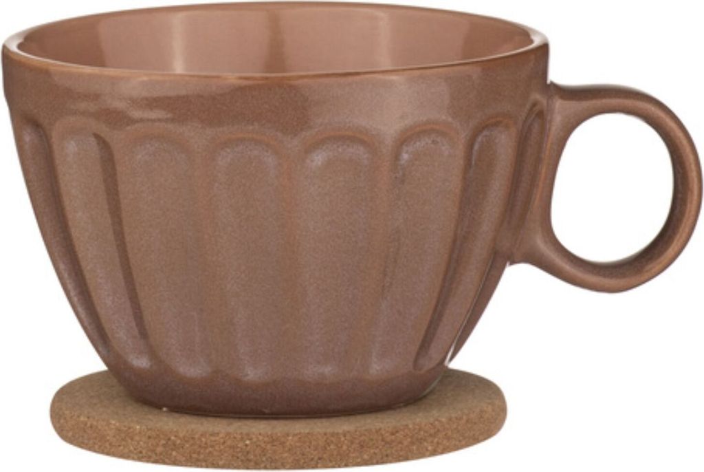 ladelle ELAN Becher- und Untersetzerset terrakotta