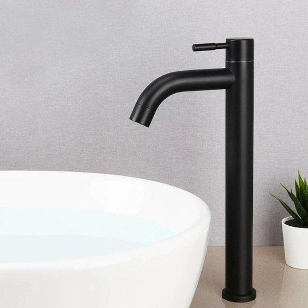Koudwaterkraan roestvrij staal hoge wastafelkraan badkamer kraan
