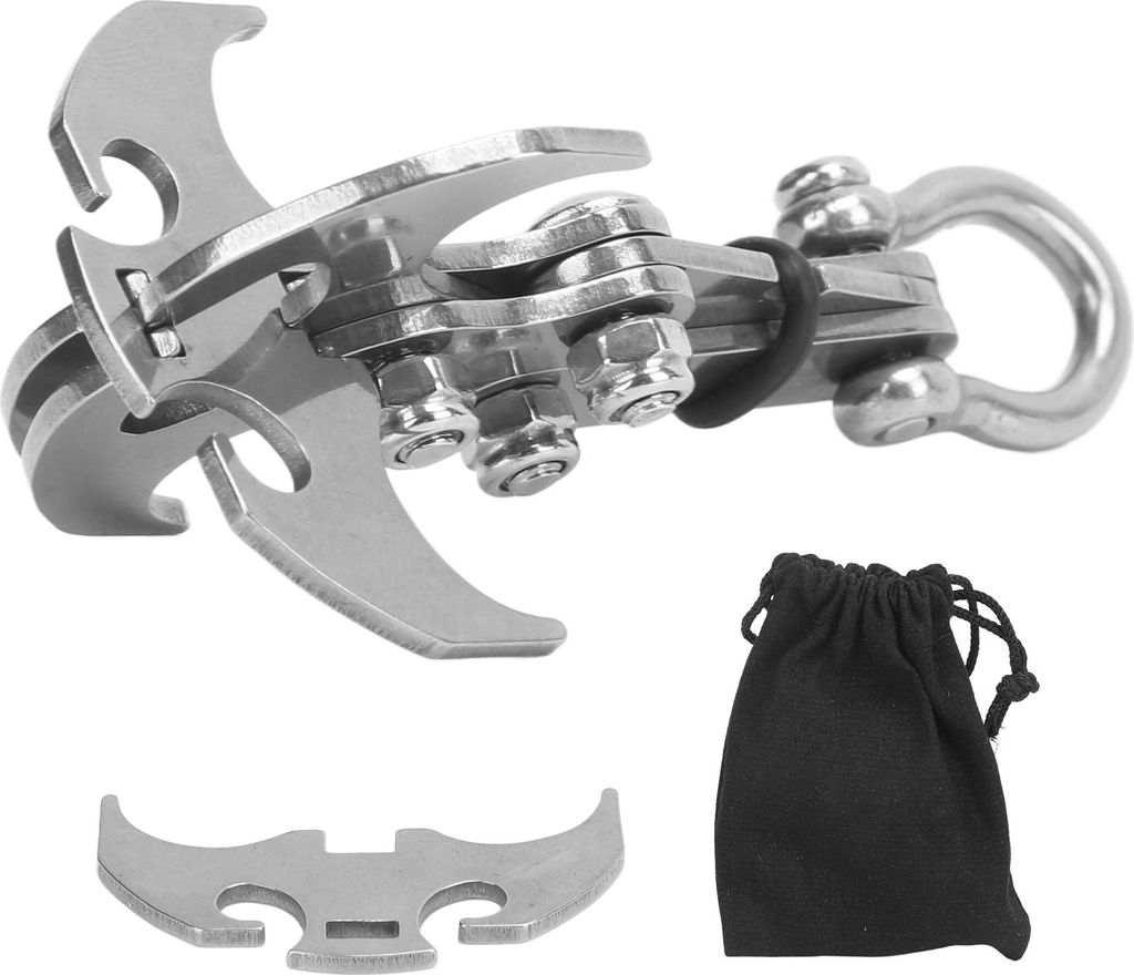 Survival Hook Multifunktionaler Edelstahl-Grappling für Outdoor-Bergsteigen, Klettern, Camping