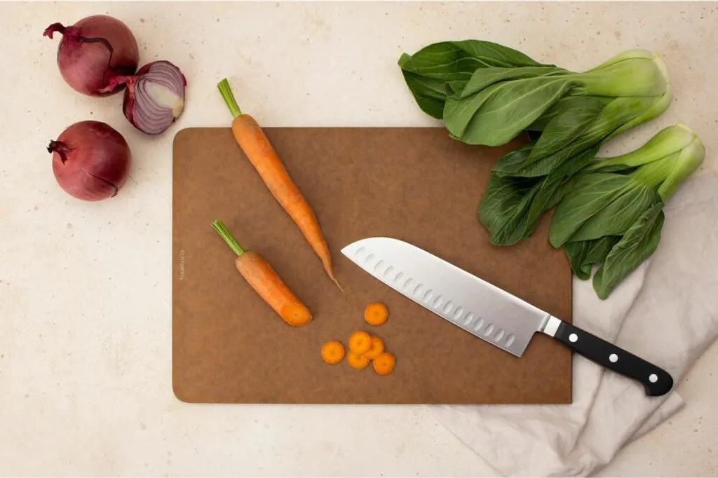 Continenta Schneidebrett BAND, Servierbrett, Küchenbrett, Holzbrett, Duracore, Braun, 34.5 x 24 cm, 5412