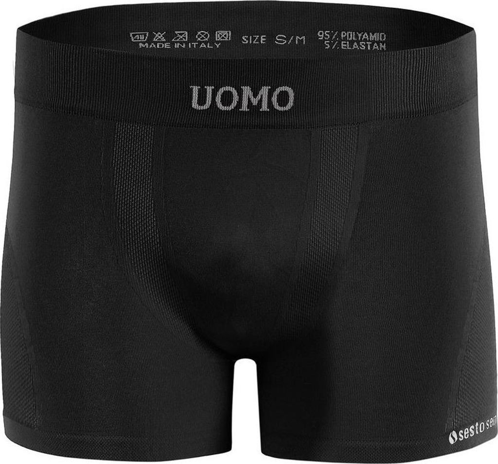 Sesto Senso Herren boxershorts SOLAR nahtlose Unterwäsche flexibel Männer Stretch - Schwarz - S/M