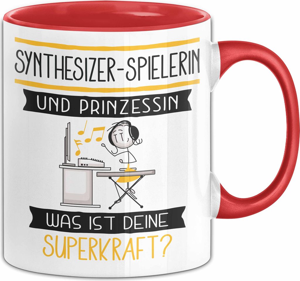 Synthesizer-Spielerin Und Prinzessin Tasse Geschenk Für Eine Synthesizer-Spielerin Geburtstag Was Ist Deine Superkraft (Rot)