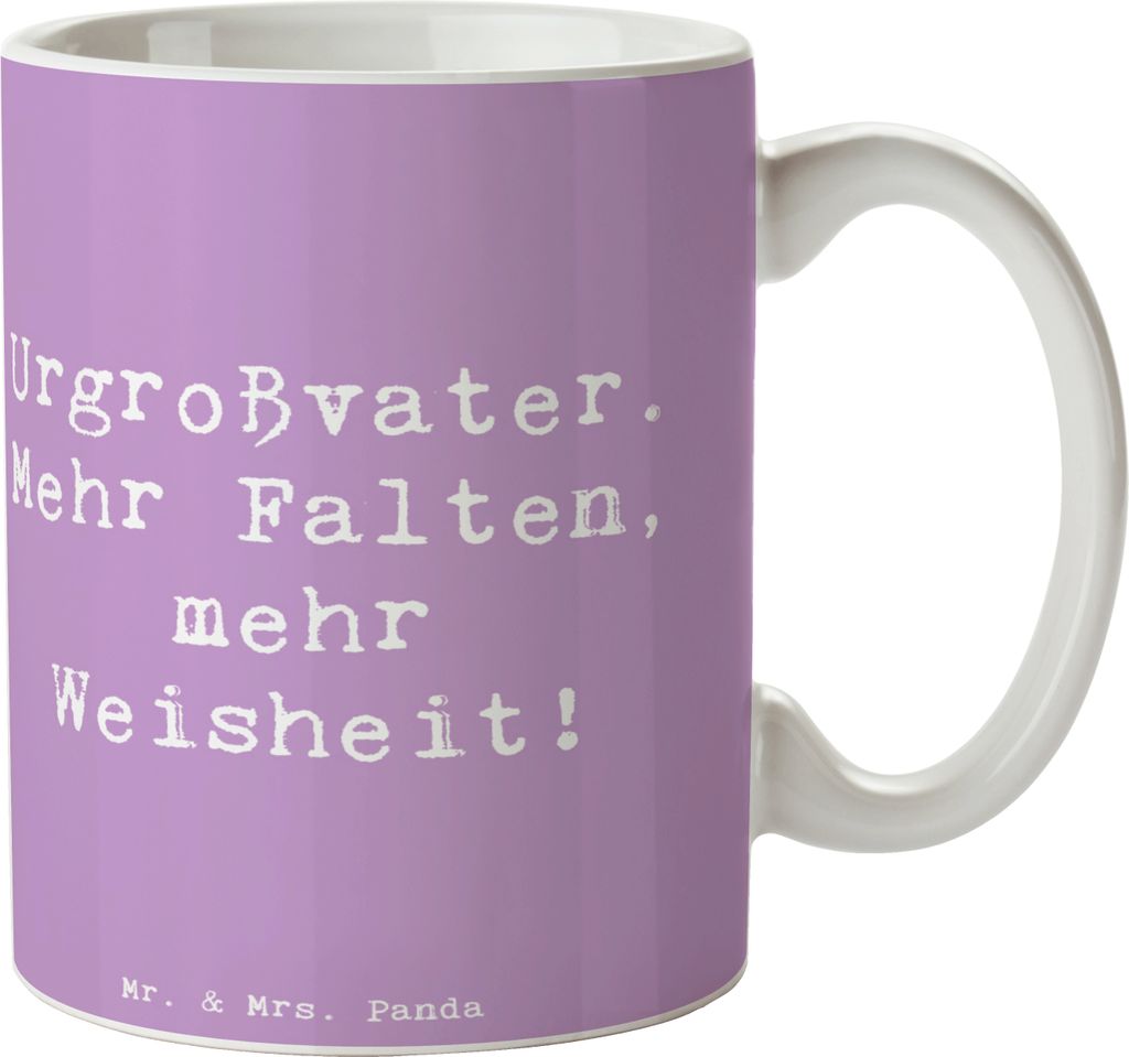 Mr. & Mrs. Panda Tasse Spruch Urgroßvater Weisheit - Lavendeltraum - Geschenk, Familie, Geburtstage, Alter, persönliche Erinnerungen, Freude, Bec...