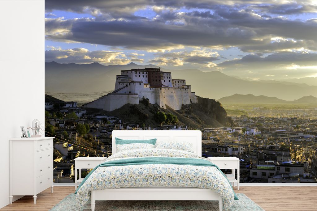 MuchoWow Fototapete für Wohnzimmer oder Schlafzimmer Wandtapete Vinyl Motivtapete Tashilhunpo - 420x280 cm - Zimmer für Kinder