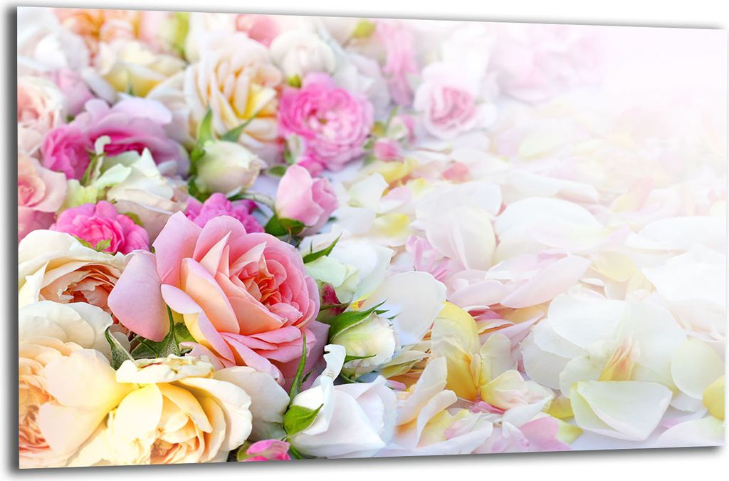 Herdabdeckplatte Glaskeramikkochfeld-Abdeckung Spritzschutz Glas 80x52 Rosen