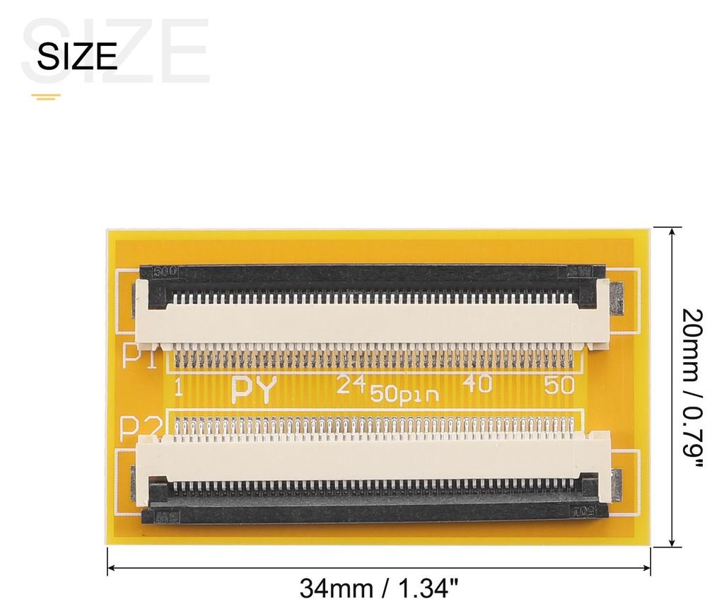 2 Stš¹ck FFC FPC Erweiterungskarte PCB Erweitern ZIP HDD Anschluss 50 Stift 0.5mm Tonh?he Einseitig fš¹r LCD 3D Drucker Kamera DVD TV Laptop Audio